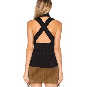 LNA Cross Back Element Top in Heather Gray